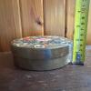 Round Wooden Box with Painted Floral Design - 7