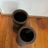 Pair of Tokanabe Pottery Vases With Enamel Band - 2