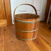 Wooden Bucket with Swing Handle and Winter Scene - 5