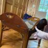 Mahogany Glass Top Butlers Tray Table - 2