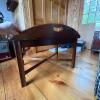 Mahogany Glass Top Butlers Tray Table - 5