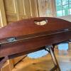 Mahogany Glass Top Butlers Tray Table - 7