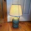 Jug Base Table Lamp With Eagle Motif and Shade