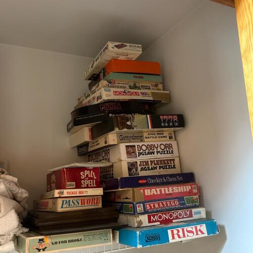 Assorted Vintage Board Games and Puzzles