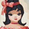 Pair of Framed Paint-by-Number Girl Portraits with Ballet Print - 10