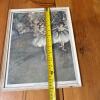 Pair of Framed Paint-by-Number Girl Portraits with Ballet Print - 12