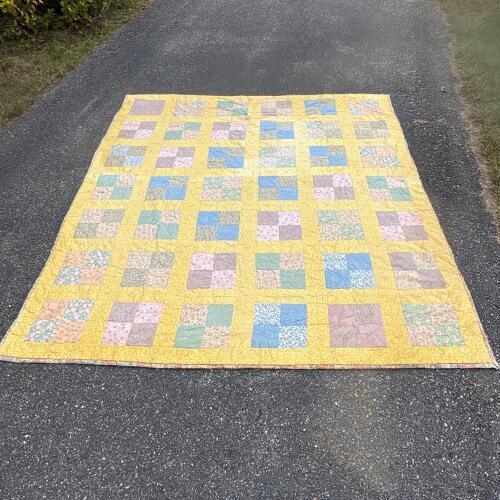 Vintage Pastel Patchwork Quilt