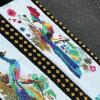 Bird and Floral Needlework Textile with Fringe - 5