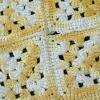 Crocheted Granny Square Yellow and White Afghan - 3