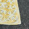 Crocheted Granny Square Yellow and White Afghan - 4