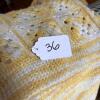 Crocheted Granny Square Yellow and White Afghan - 7