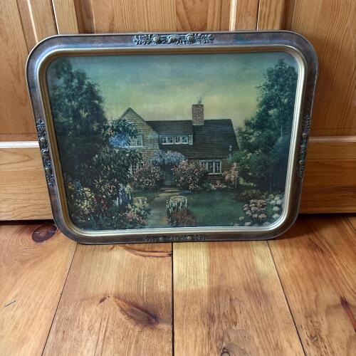 Cottage and Garden Print in Decorative Frame