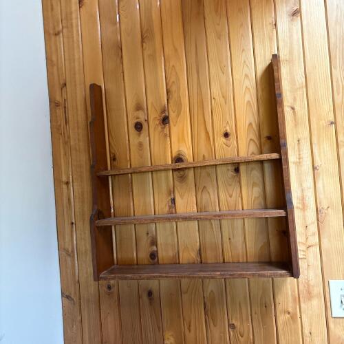 Wall-Mounted Three-Tier Wooden Shelf