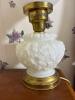 Electric Milk Glass Lamp With Embossed Floral Globe - 2