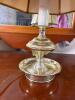 Brass Chamberstick-Style Table Lamp With Floral Shade - 2