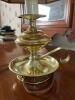 Brass Chamberstick-Style Table Lamp With Floral Shade - 5