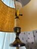 Brass and Glass Table Lamp with Drum Shade, Mid-Century Style - 3