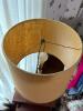Brass and Glass Table Lamp with Drum Shade, Mid-Century Style - 5