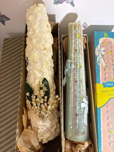 Two Large Vintage Candles