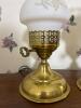 Pair of Brass Table Lamps with Frosted Glass Shades - 2
