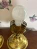 Pair of Brass Table Lamps with Frosted Glass Shades - 4