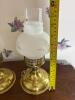 Pair of Brass Table Lamps with Frosted Glass Shades - 5