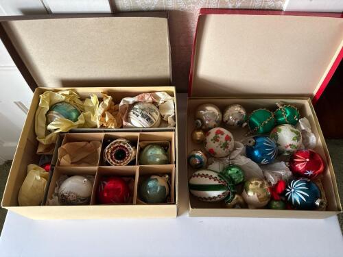 Vintage Glass Christmas Ornaments, Assorted Designs