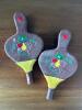 Pair of Woodland Fruit Motif Wall Pocket Vases