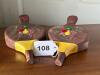 Pair of Woodland Fruit Motif Wall Pocket Vases - 10