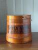 Wooden Apple Sauce Pail with Fabric Trim and Buttons