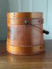 Wooden Apple Sauce Pail with Fabric Trim and Buttons - 2