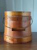 Wooden Apple Sauce Pail with Fabric Trim and Buttons - 3
