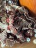 Wooden Apple Sauce Pail with Fabric Trim and Buttons - 11