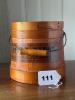 Wooden Apple Sauce Pail with Fabric Trim and Buttons - 17