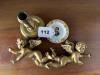 Gilt Cherub Wall Plaques, Brass Candlestick, Limoges Ashtray - 9