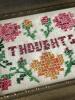 Framed Floral Cross-Stitch Sampler in Gold Tone Frame 6.5" x 5 .75" - 2
