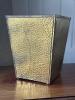 Brass-Style Embossed Metal Wastebasket - 2