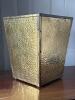 Brass-Style Embossed Metal Wastebasket - 3
