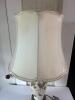 Table Lamp With Embossed Leaf Motif and Fabric Shade - 3
