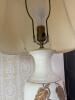 Table Lamp With Embossed Leaf Motif and Fabric Shade - 4