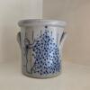 Salmon Falls Stoneware Crock with Blue Folk Art Design
