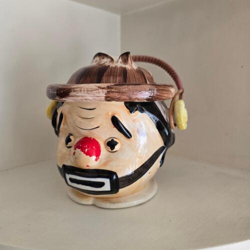 Vintage Clown Cookie Jar Ceramic Hand-Painted