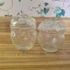 Pair of Frosted Glass Apple-Form Covered Dishes - 2