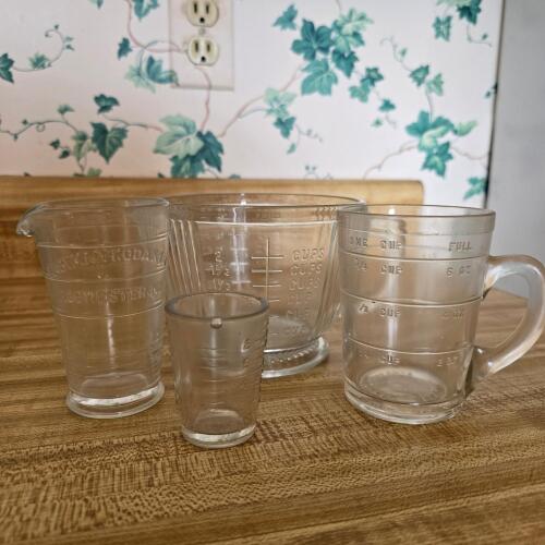 Vintage Glass Measuring Cups and Beakers Assortment