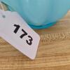 Blue Art Glass Pitcher With Clear Handle - 5