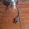 Pair of Brass and Glass Table Lamps with Drum Shades - 6
