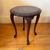 Round Wooden Side Table with Paw Feet