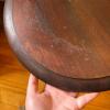 Round Wooden Side Table with Paw Feet - 3