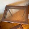 Pair of MCM Wood and Glass Inset Side Tables - 3