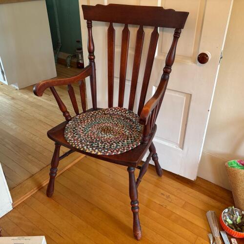 Windsor-Style Wooden Armchair